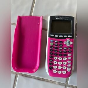 Texas Instruments TI-84 silver edition graphing calculator - PINK
